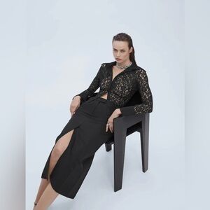 Mango SELECTION Pencil wool-blend skirt EU 36/ US 4